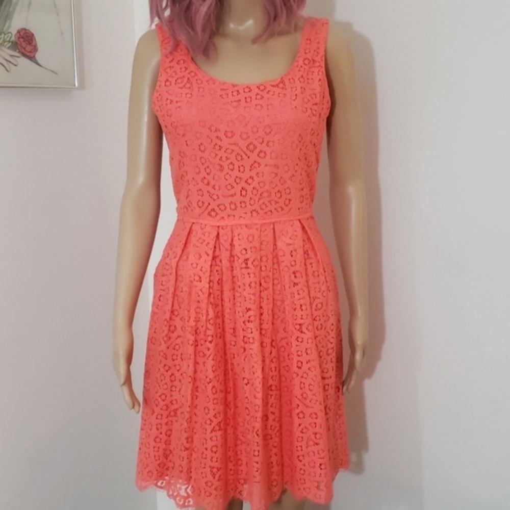 J Crew Coral Lace Dress